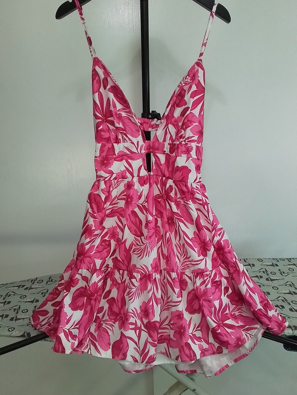 Pink Floral Spaghetti Strap Sundress